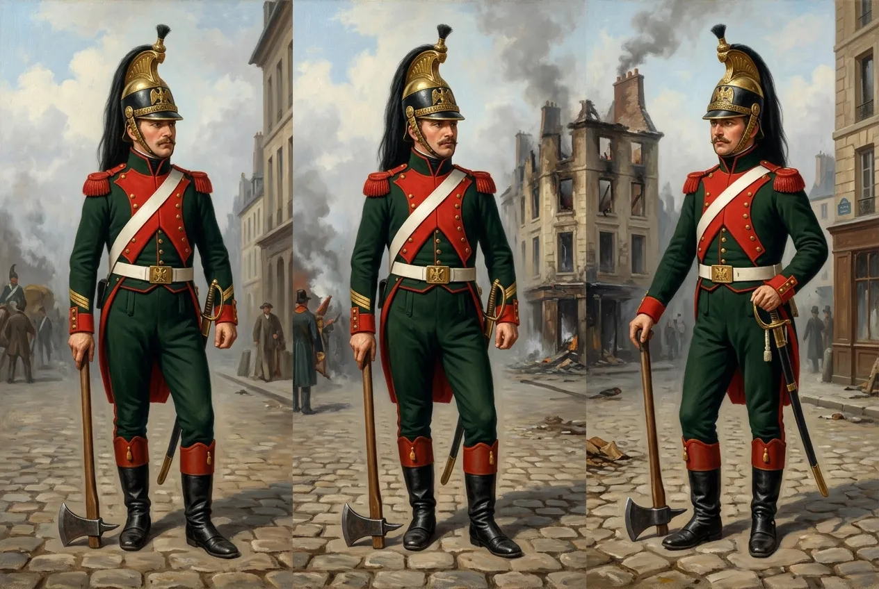 Garde-Pompier de Paris sous Napoléon Ier en 1811 en uniforme vert