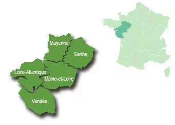 Carte région Pays de la Loire