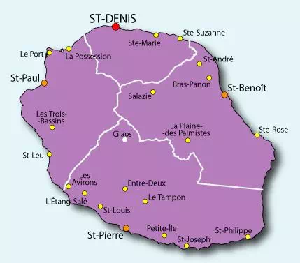 Carte La Réunion 974